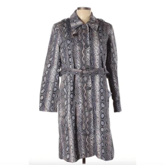 Michael Kors trench coat L purple snake print - LARGE - Picture 12 of 14